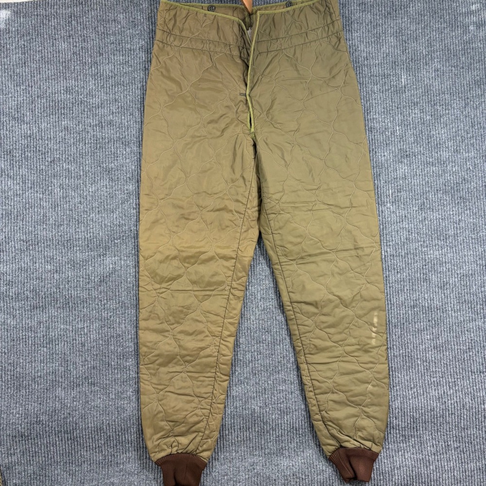 Vintage Military Quilted Pant Liners Olive Drab Green Brown Cuffs Sz 3-50